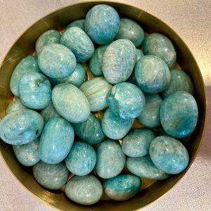 Natural Amazonite Turquoise Decorative Stones - 36 Total